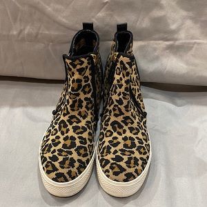 Leopard Wedge Sneakers